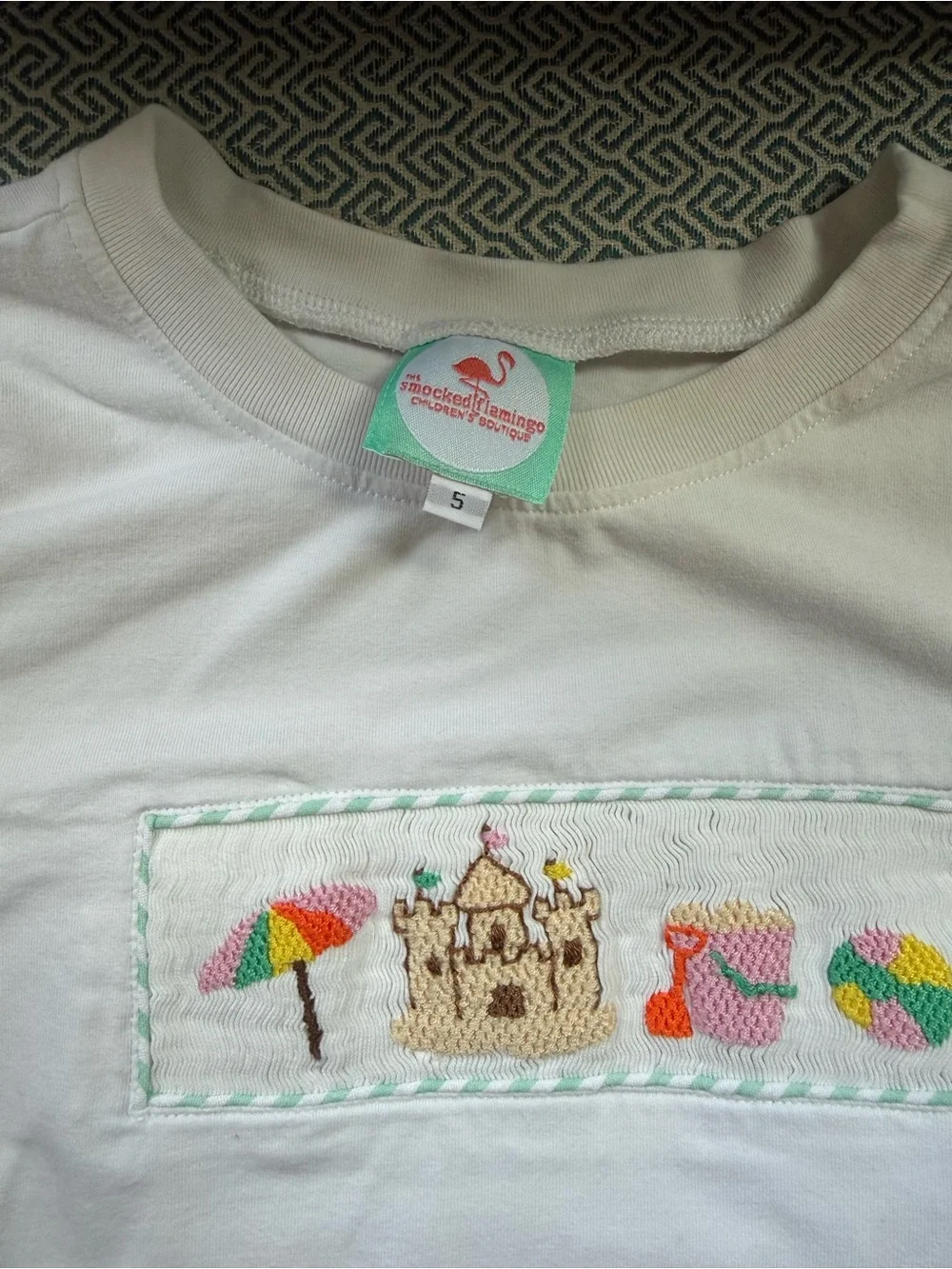 The Smocked Flamingo Boys 2pc Beach Smocked Outfit - Size 5